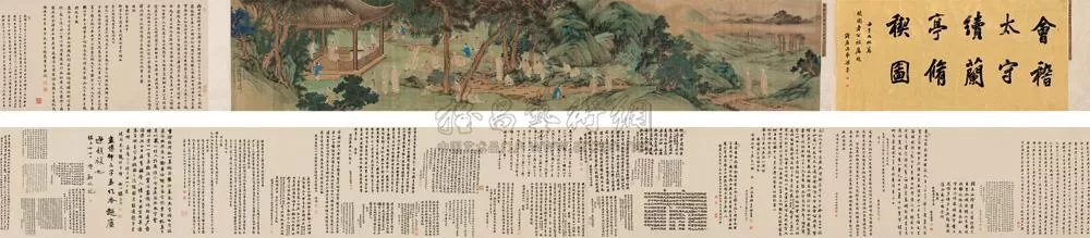 丁健 陈栻 阙岚 乾隆壬子（1792年）作 会稽太守续兰亭修禊图 手卷